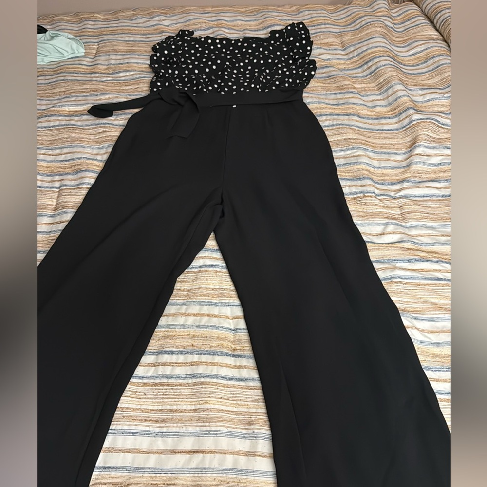 Ann Taylor Black & white Polka Dot Jumpsuit retail $189